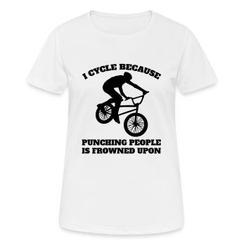 Fahrrad Radeln Mountainbike Fahrradtour Radfahren - Frauen T-Shirt atmungsaktiv - Weiß - Vorne - AI Model Female 172 dark (172cm)