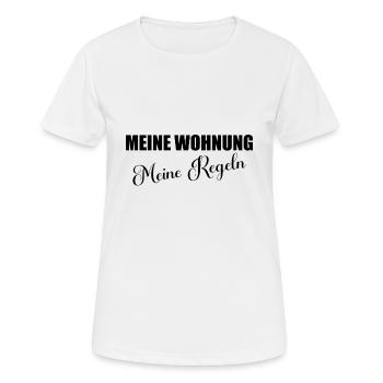 Hausrecht - Frauen T-Shirt atmungsaktiv - Weiß - Vorne - AI Model Female 172 dark (172cm)