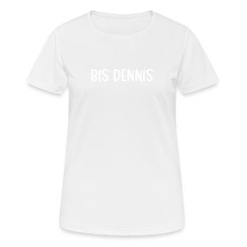 Bis Dennis - Frauen T-Shirt atmungsaktiv - Weiß - Vorne - AI Model Female 172 dark (172cm)