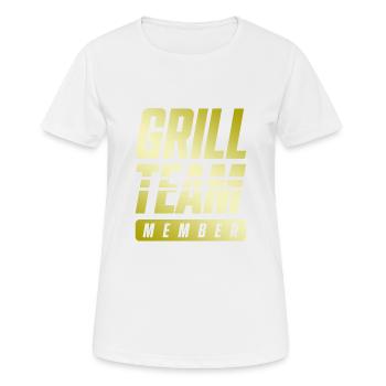 Grill Team - Frauen T-Shirt atmungsaktiv - Weiß - Vorne - AI Model Female 172 dark (172cm)