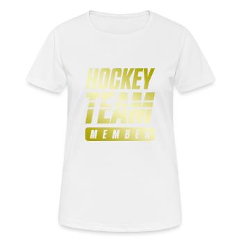 Équipe de hockey - T-shirt respirant Femme - blanc - Devant - AI Model Female 172 dark (172cm)