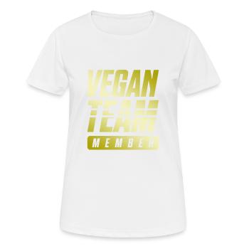 Vegan Team - Frauen T-Shirt atmungsaktiv - Weiß - Vorne - AI Model Female 172 dark (172cm)