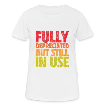 Entièrement amorti mais toujours en cours d’utilisation 3 - T-shirt respirant Femme - blanc - Devant - AI Model Female 172 dark (172cm)