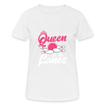 Queen Of The Lanes Bowling StrikeTeam Player - Women's Breathable T-Shirt - white - Front - AI Model Female 172 dark (172cm)