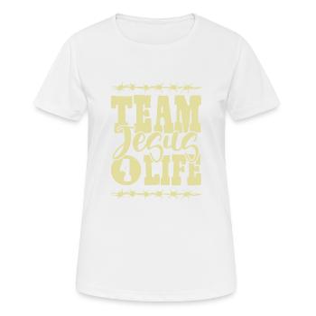 Équipe Jésus - T-shirt respirant Femme - blanc - Devant - AI Model Female 172 dark (172cm)