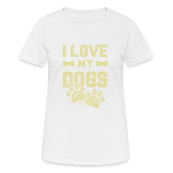J’aime mes chiens - T-shirt respirant Femme - blanc - Devant - AI Model Female 172 dark (172cm)