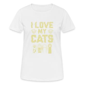 I Love my Cats - Women's Breathable T-Shirt - white - Front - AI Model Female 172 dark (172cm)