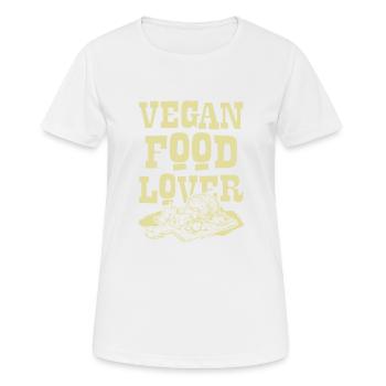 Amateur végétalien - T-shirt respirant Femme - blanc - Devant - AI Model Female 172 dark (172cm)
