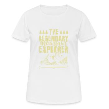mountain explorer - Frauen T-Shirt atmungsaktiv - Weiß - Vorne - AI Model Female 172 dark (172cm)