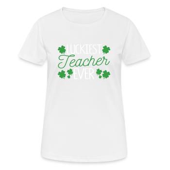 Drôle de la Saint-Patrick Enseignez le bonheur à Pattys Day - T-shirt respirant Femme - blanc - Devant - AI Model Female 172 dark (172cm)