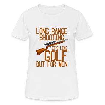 Long Range Shooting, It's Like Golf But For Men 4 - Women's Breathable T-Shirt - white - Front - AI Model Female 172 dark (172cm)