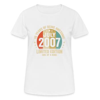 Juillet 2007 16 Ans Anniversaire Vintage Cadeau - T-shirt respirant Femme - blanc - Devant - AI Model Female 172 dark (172cm)
