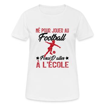 football joueur cadeau enfant homme garcon - T-shirt respirant Femme - blanc - Devant - AI Model Female 172 dark (172cm)