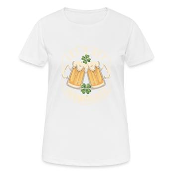 Fête de la Saint-Patrick Boire de la bière irlandaise Let’s Get - T-shirt respirant Femme - blanc - Devant - AI Model Female 172 dark (172cm)