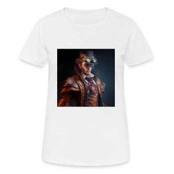 Steampunk Sci-Fi character - Frauen T-Shirt atmungsaktiv - Weiß - Vorne - AI Model Female 172 dark (172cm)