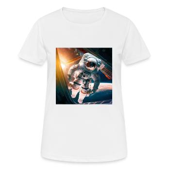 Astronaut Cosmonaut Sci-Fi character - Frauen T-Shirt atmungsaktiv - Weiß - Vorne - AI Model Female 172 dark (172cm)