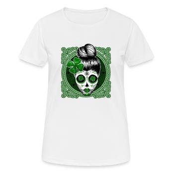 Saint Patrick Celtes écossais - T-shirt respirant Femme - blanc - Devant - AI Model Female 172 dark (172cm)