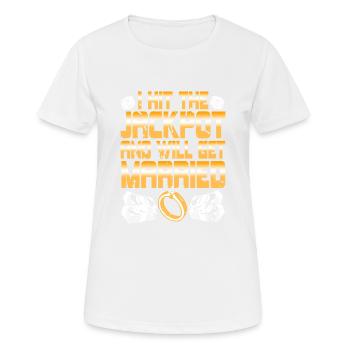 J’ai touché le jackpot et je me marierai rétro Vegas - T-shirt respirant Femme - blanc - Devant - AI Model Female 172 dark (172cm)