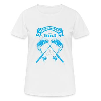 Awesome since 1984. Angel, Angler's birthday - Women's Breathable T-Shirt - white - Front - AI Model Female 172 dark (172cm)