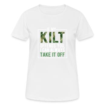 Quand mon kilt t’offense drôle de Saint-Patrick - T-shirt respirant Femme - blanc - Devant - AI Model Female 172 dark (172cm)