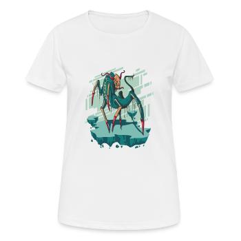 Gruselige gruselige Spinne-Dämon Kreatur Gruselige - Frauen T-Shirt atmungsaktiv - Weiß - Vorne - AI Model Female 172 dark (172cm)