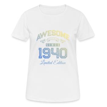 1940 awesome since - Women's Breathable T-Shirt - white - Front - AI Model Female 172 dark (172cm)