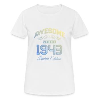 Awesome Since (1943) - Women's Breathable T-Shirt - white - Front - AI Model Female 172 dark (172cm)