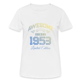 1953 awesome since - Frauen T-Shirt atmungsaktiv - Weiß - Vorne - AI Model Female 172 dark (172cm)