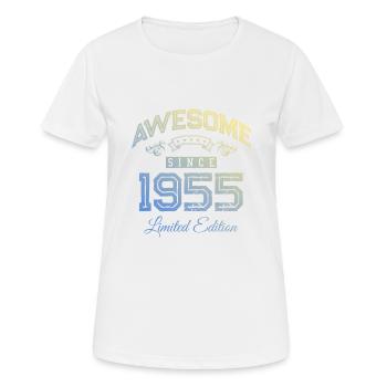 1955 génial depuis - T-shirt respirant Femme - blanc - Devant - AI Model Female 172 dark (172cm)