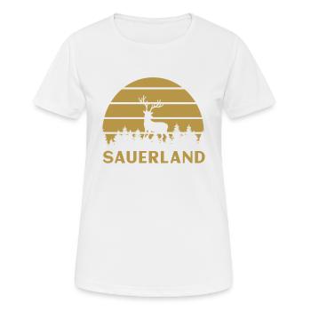 Sauerländer Hirsch Sauerland Mountains Accueil - T-shirt respirant Femme - blanc - Devant - AI Model Female 172 dark (172cm)