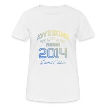 2014 awesome since - Frauen T-Shirt atmungsaktiv - Weiß - Vorne - AI Model Female 172 dark (172cm)