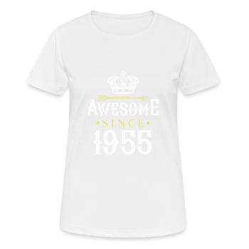 1955 awesome since - Frauen T-Shirt atmungsaktiv - Weiß - Vorne - AI Model Female 172 dark (172cm)