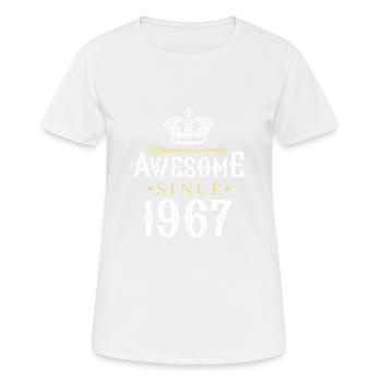 1967 awesome since - Frauen T-Shirt atmungsaktiv - Weiß - Vorne - AI Model Female 172 dark (172cm)