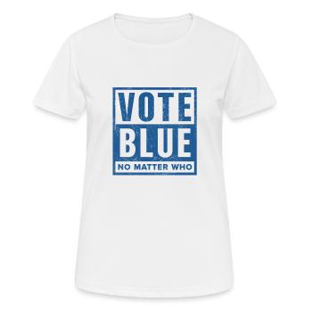 Vote Blue No Matter Who, Blue Wave - Women's Breathable T-Shirt - white - Front - AI Model Female 172 dark (172cm)