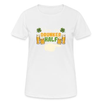 Elle est mon ivrogne a aidé à jumeler les couples St Patrick - T-shirt respirant Femme - blanc - Devant - AI Model Female 172 dark (172cm)