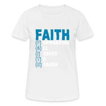 La foi transmet toutes les questions au ciel 2 - T-shirt respirant Femme - blanc - Devant - AI Model Female 172 dark (172cm)