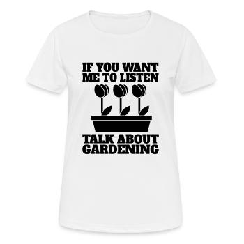 Jardinier Cadeau Hobby Jardinier Verger - T-shirt respirant Femme - blanc - Devant - AI Model Female 172 dark (172cm)