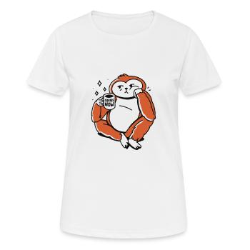 Coffee Cup Coffee Gift Caféine Grain de café - T-shirt respirant Femme - blanc - Devant - AI Model Female 172 dark (172cm)