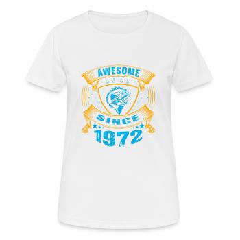 Awesome since 1972. Angel, Angler's Birthday - Women's Breathable T-Shirt - white - Front - AI Model Female 172 dark (172cm)