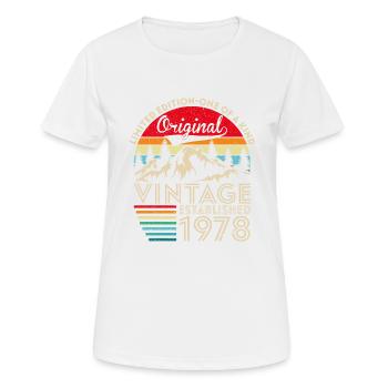 Original-Jahrgang im Jahr 1978 - Frauen T-Shirt atmungsaktiv - Weiß - Vorne - AI Model Female 172 dark (172cm)