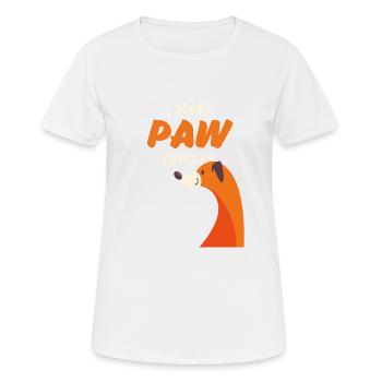 Ich treffe Pfotenentscheidungen, ich treffe schlechte Entscheidungen Hundeliebhaber - Frauen T-Shirt atmungsaktiv - Weiß - Vorne - AI Model Female 172 dark (172cm)