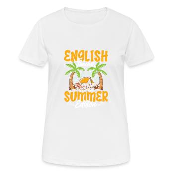 Professeur d’anglais Édition d’été Grammaire linguistique - T-shirt respirant Femme - blanc - Devant - AI Model Female 172 dark (172cm)