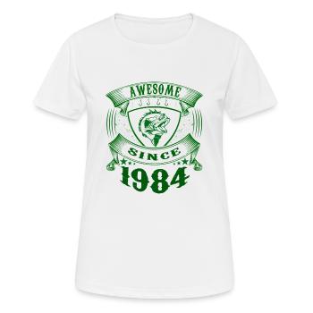 Awesome since 1984. Angel, Angler's birthday - Women's Breathable T-Shirt - white - Front - AI Model Female 172 dark (172cm)