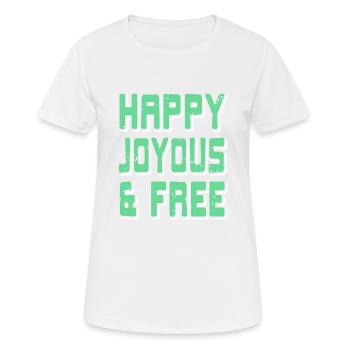 T-shirt sobre rétro et sobre gratuit - T-shirt respirant Femme - blanc - Devant - AI Model Female 172 dark (172cm)