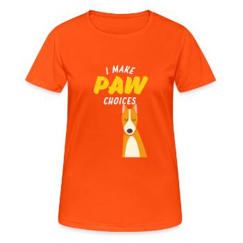 Je fais des choix de pattes, je fais de mauvais choix amoureux des chiens - T-shirt respirant Femme - orange néon - Devant - AI Model Female 172 dark (172cm)