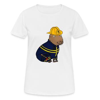 Feuerwehrmann Feuerwehr Capybara - Frauen T-Shirt atmungsaktiv - Weiß - Vorne - AI Model Female 172 dark (172cm)