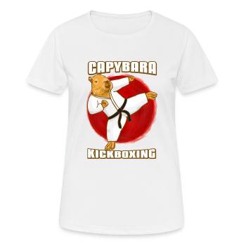 Capybara Martial Arts Kickboxing - Women's Breathable T-Shirt - white - Front - AI Model Female 172 dark (172cm)