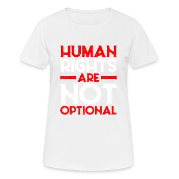 Human Rights Are Not Optional 9 - Women's Breathable T-Shirt - white - Front - AI Model Female 172 dark (172cm)