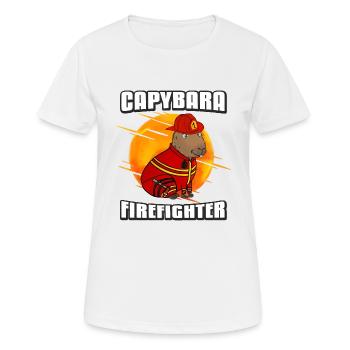 Pompier Capybara - T-shirt respirant Femme - blanc - Devant - AI Model Female 172 dark (172cm)