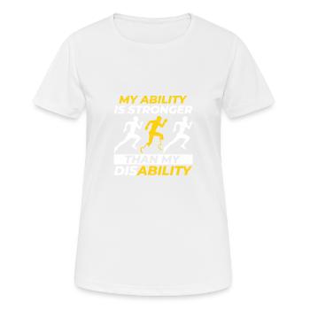 Ability is more - Women's Breathable T-Shirt - white - Front - AI Model Female 172 dark (172cm)